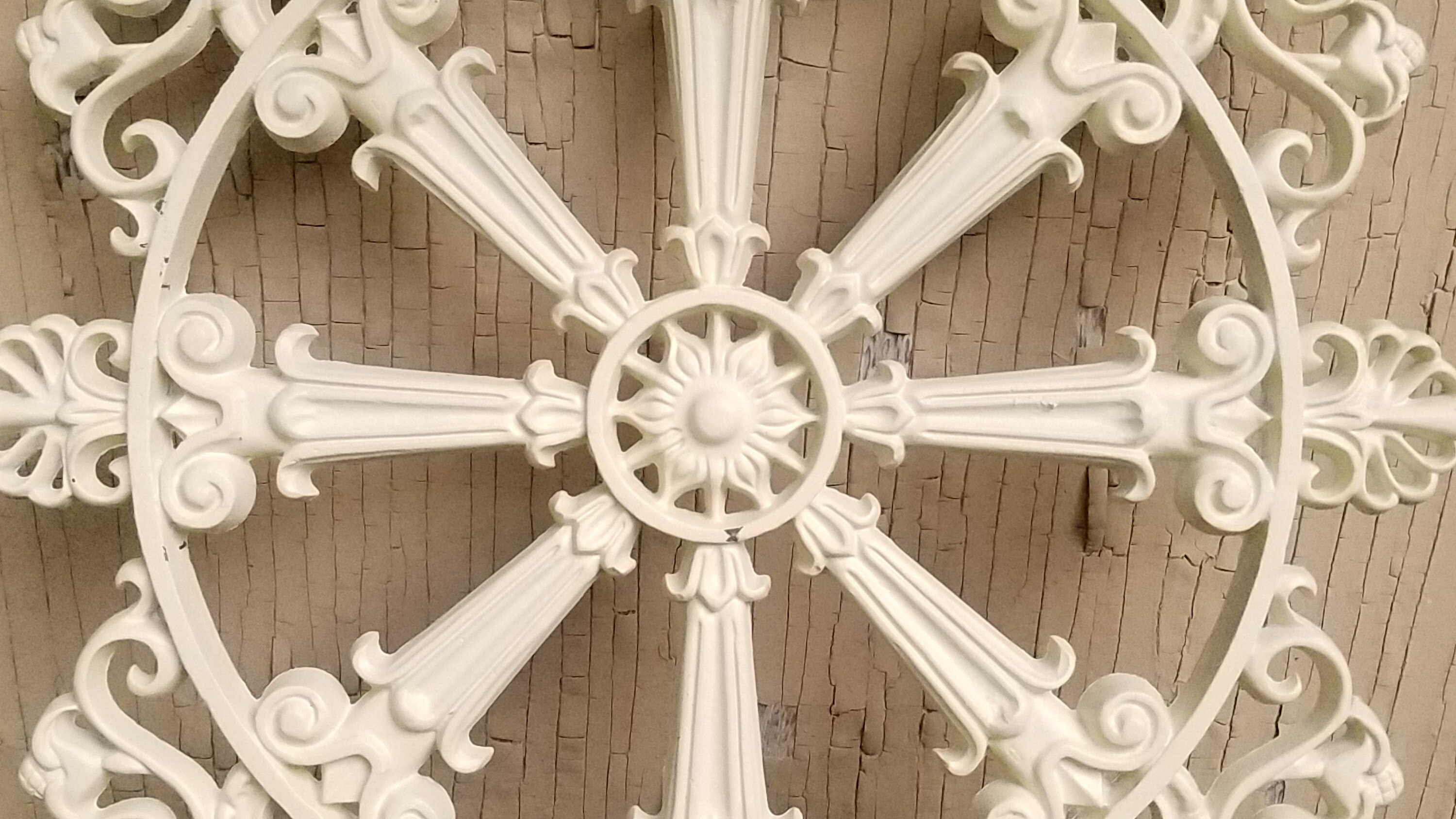 Ornate Large Castiron Wall Medallionmetal Wall Etsy