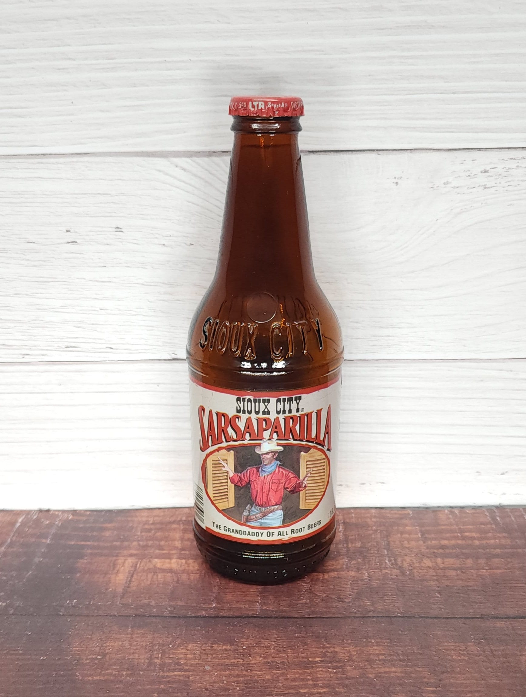 Vintage Deep Ambercolored Sioux City Sarsaparilla Bottle With
