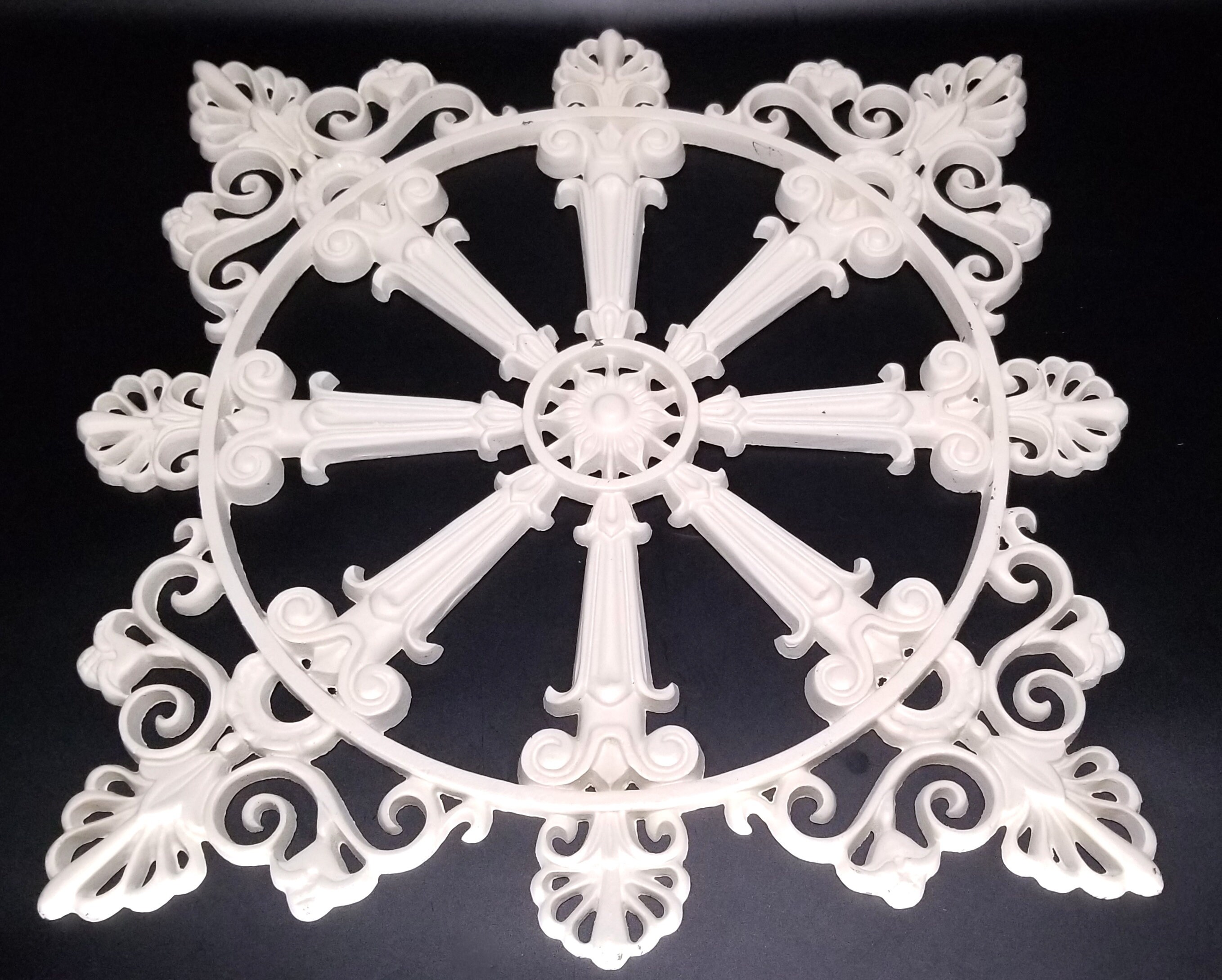 Ornate Large Castiron Wall Medallionmetal Wall Etsy