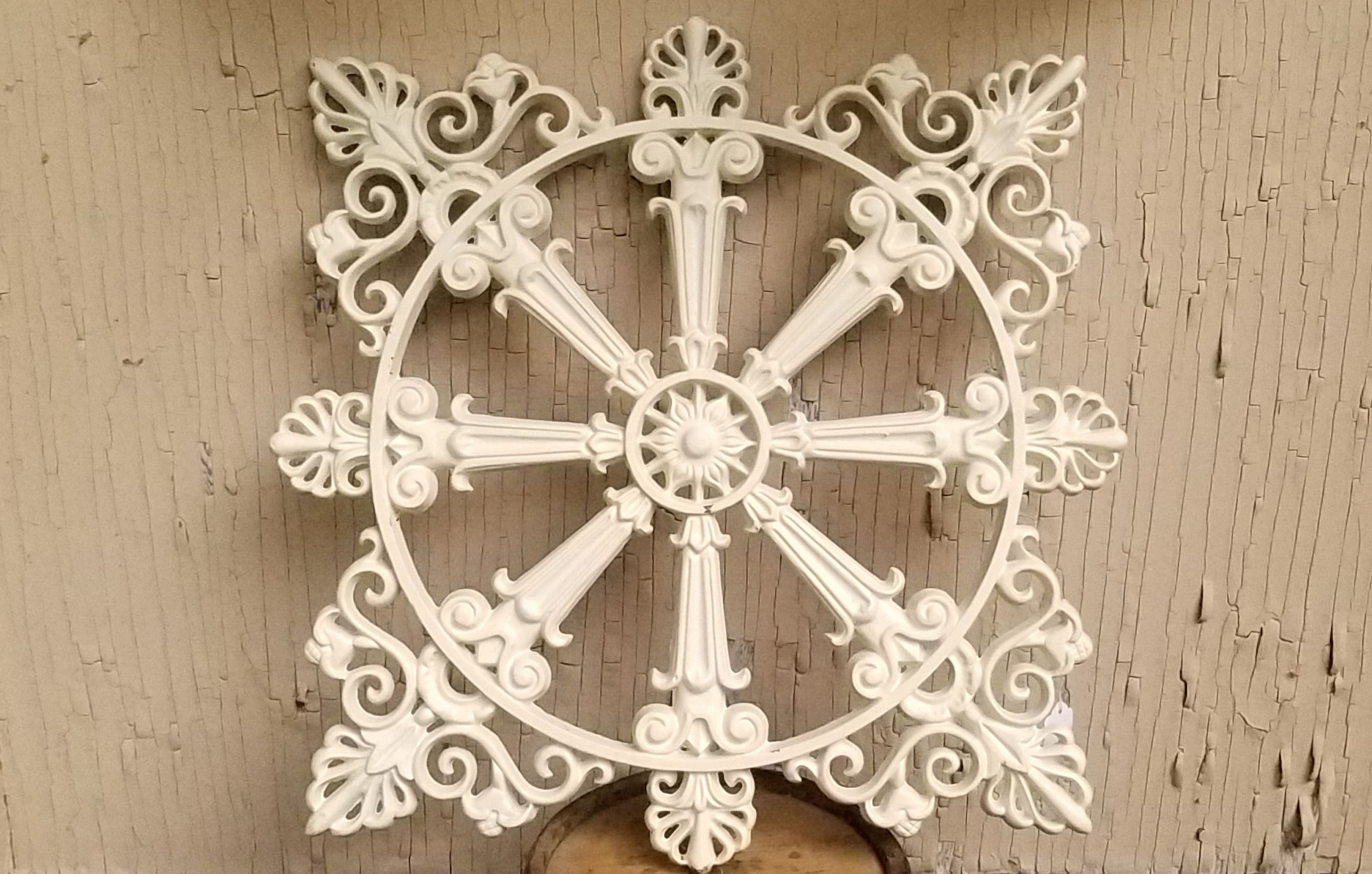 Ornate Large Castiron Wall Medallionmetal Wall Etsy