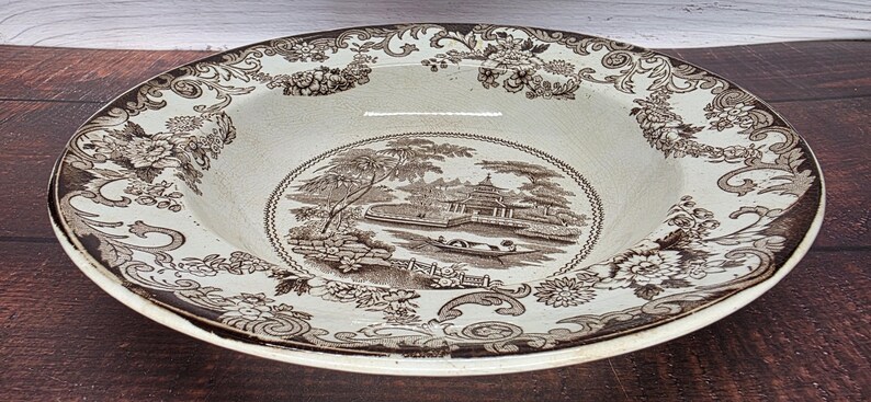 Antique Brown Transferware Soup Bowl|modern Farmhouse|collectible Bowl ...