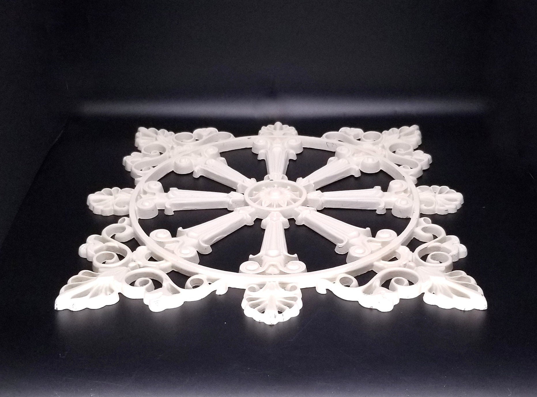 Ornate Large Castiron Wall Medallionmetal Wall Etsy