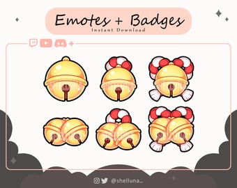 Kitsune Bells (Gold/Red) Emotes and Badges | Twitch Emotes | Twitch Badges | Discord Emotes | Japanese | Kawaii | Stream Icons