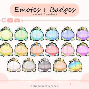 Emote e badge zucca (pastello) / Emote autunnali / Emote Twitch / Badge abbonamenti Twitch / Discord / Halloween / Kawaii / Punti canale