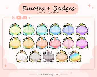 Pumpkin Emotes and Badges (Pastel) | Fall Emotes | Twitch Emotes | Twitch Sub Badges | Discord | Halloween | Kawaii | Channel Points