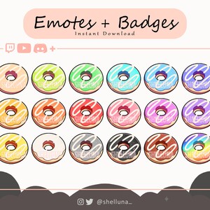 Twitch Emotes | Twitch Badges | Discord Emotes | YouTube Emotes | Donut Swirl Emotes | Kawaii | Streamer Badges