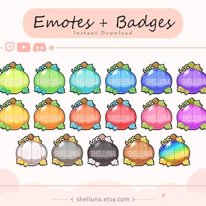 Pumpkin Emotes and Badges | Fall Emotes | Twitch Emotes | Twitch Sub Badges | Discord | Halloween | Kawaii | Stream Icons | Channel Points