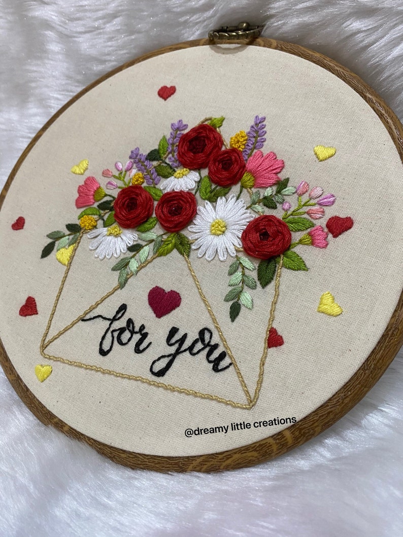Valentine red rose hoops,floral embroidery hoop,red roses,Embroidery hoop,valentine gift,mothers day gift,Custom Embroidery hoop image 8
