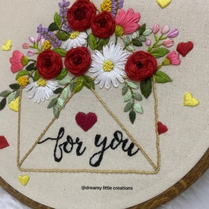 Valentine red rose hoops,floral embroidery hoop,red roses,Embroidery hoop,valentine gift,mothers day gift,Custom Embroidery hoop image 10