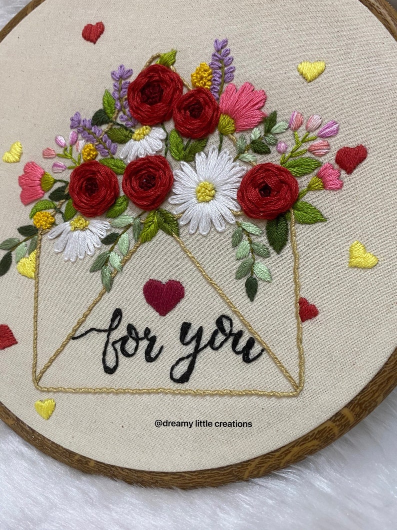 Valentine red rose hoops,floral embroidery hoop,red roses,Embroidery hoop,valentine gift,mothers day gift,Custom Embroidery hoop image 10