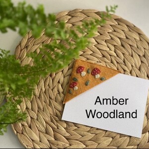 Personalised Embroidered corner Bookmark, Floral Bookmark,Felt Bookmark, Personalised Gift, Monogrammed Bookmark