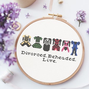 Counted Cross Stitch Pattern - SIX the Musical  - Instant Download PDF and SVG