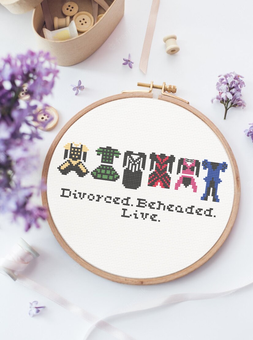 Counted Cross Stitch Pattern - SIX the Musical  - Instant Download PDF and SVG