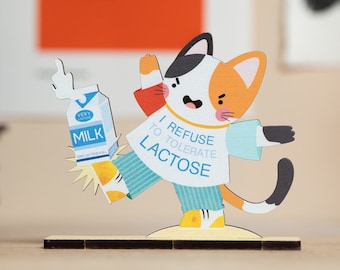 I Refuse to Tolerate Lactose Desk Companion - Funny Cute Coworker Gift Dairy Desk Toy Miniature Mini Stomach Ache Best Friend Intolerant