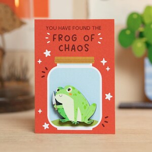 Frog of Chaos Pin or Magnet - Birthday Gift - Frogs Animal Funny Badge Brooch - Cheer Up Just Because Letterbox Gift Positivity Cottagecore