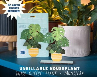 Monstera Deliciosa UNKILLABLE HOUSEPLANT - Swiss Cheese Plant House plant gift for gardeners plant killer - plant parent card funny new home