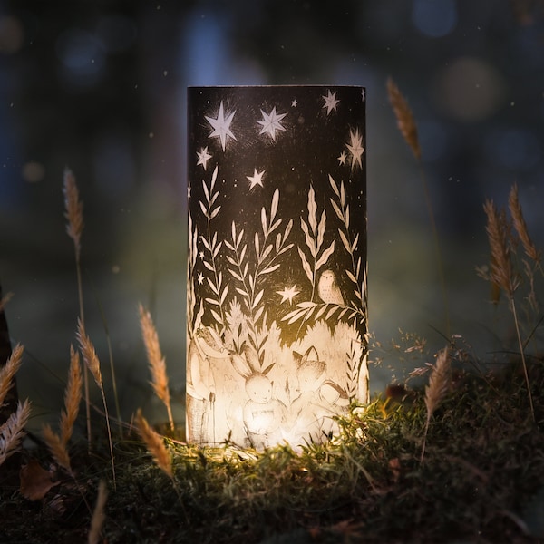 Fallen Star Night Light - Desk Lamp Night Shade Photo Lamp Kids Bedroom Decor Childrens Nursery Cottagecore Starry Stars LED Lantern Gift