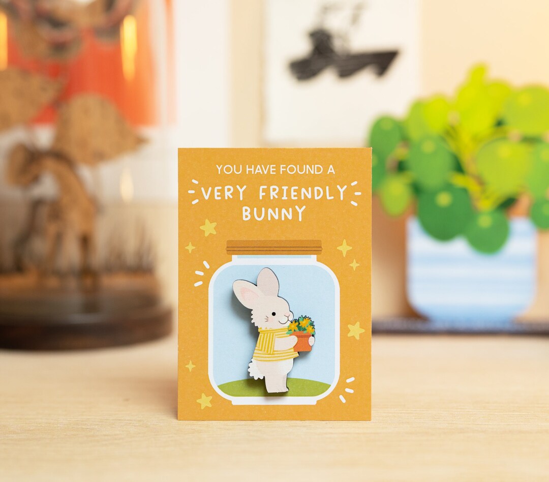 Very Friendly Bunny Pin or Magnet - Rabbit Gift - Pet Bunnies Badge ...