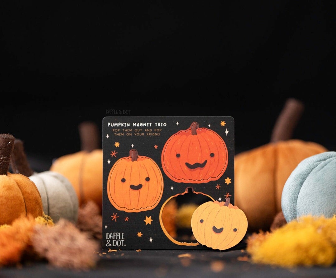 Pumpkin Magnet Set Pop Out Wooden Magnets Cute Halloween Witchy Spooky ...