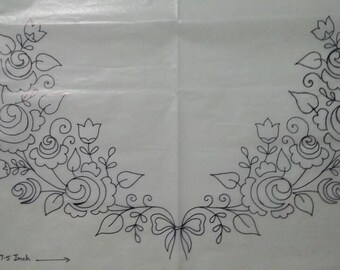 Embroidery design for table runner/Design on transfer Paper/ Design on Tracing paper/ Tracing paper for Hand Embroidery Project/DIY Craft