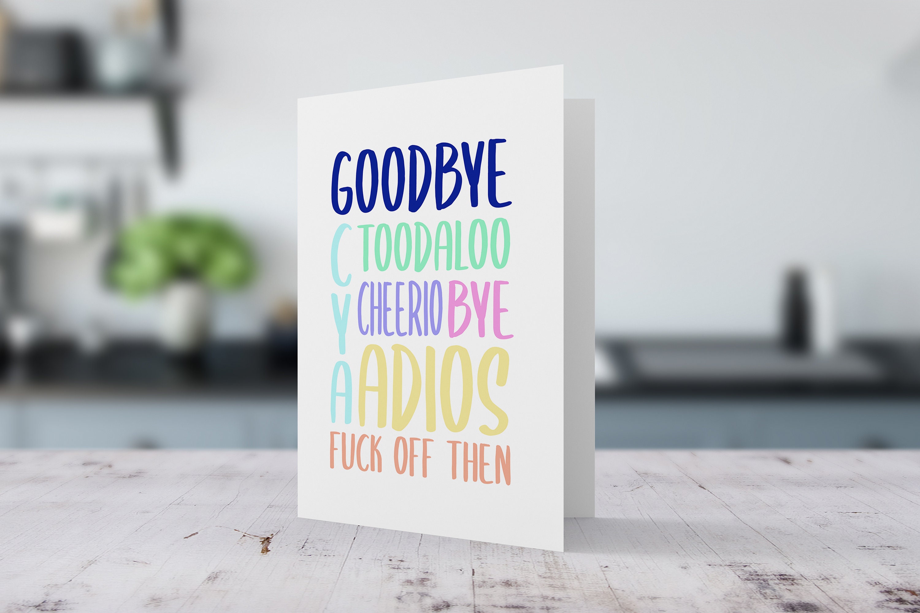Bespoke funny/rude goodbye/Farewell Card by Jaco Studios Etsy