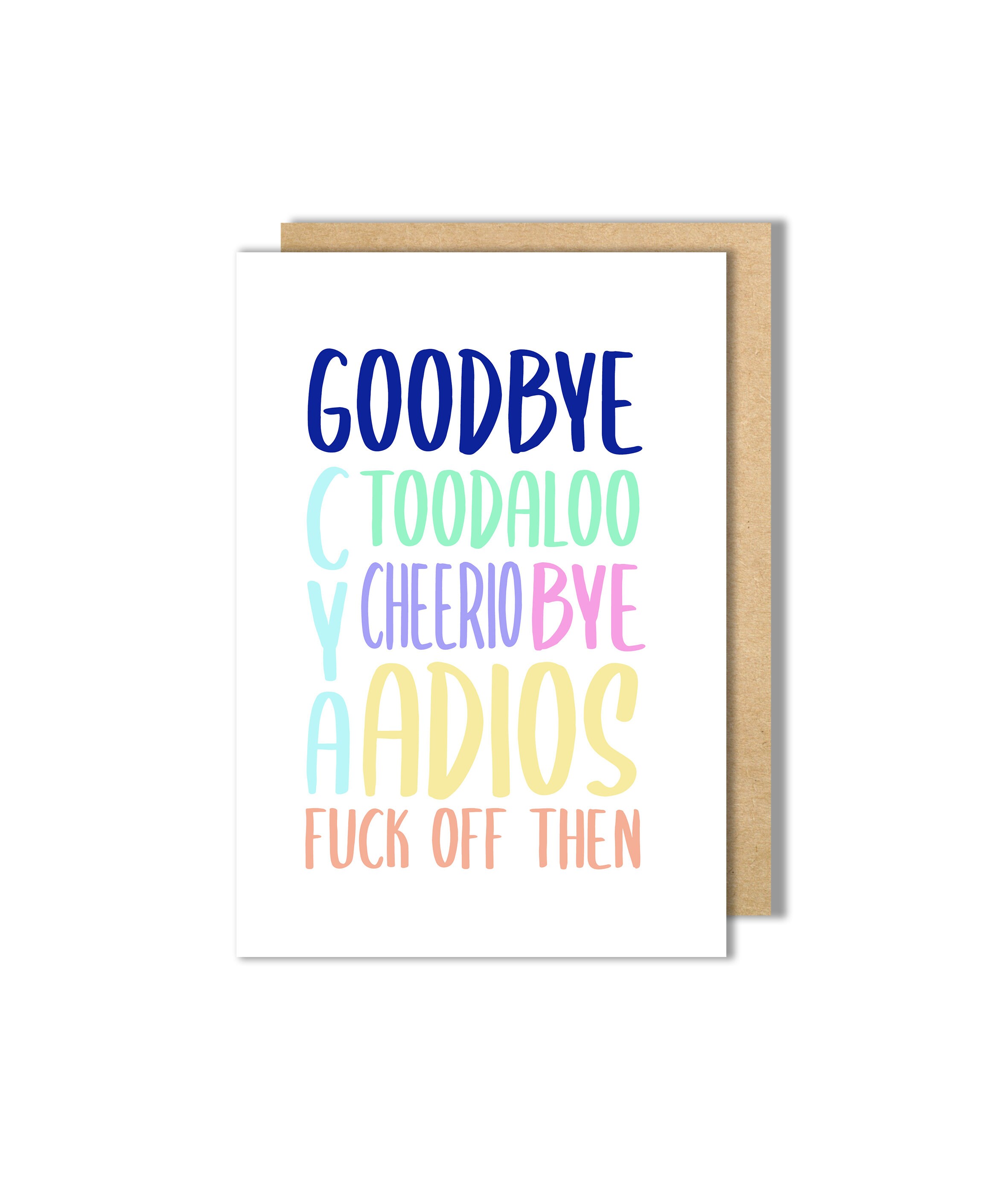 Bespoke funny/rude goodbye/Farewell Card by Jaco Studios Etsy