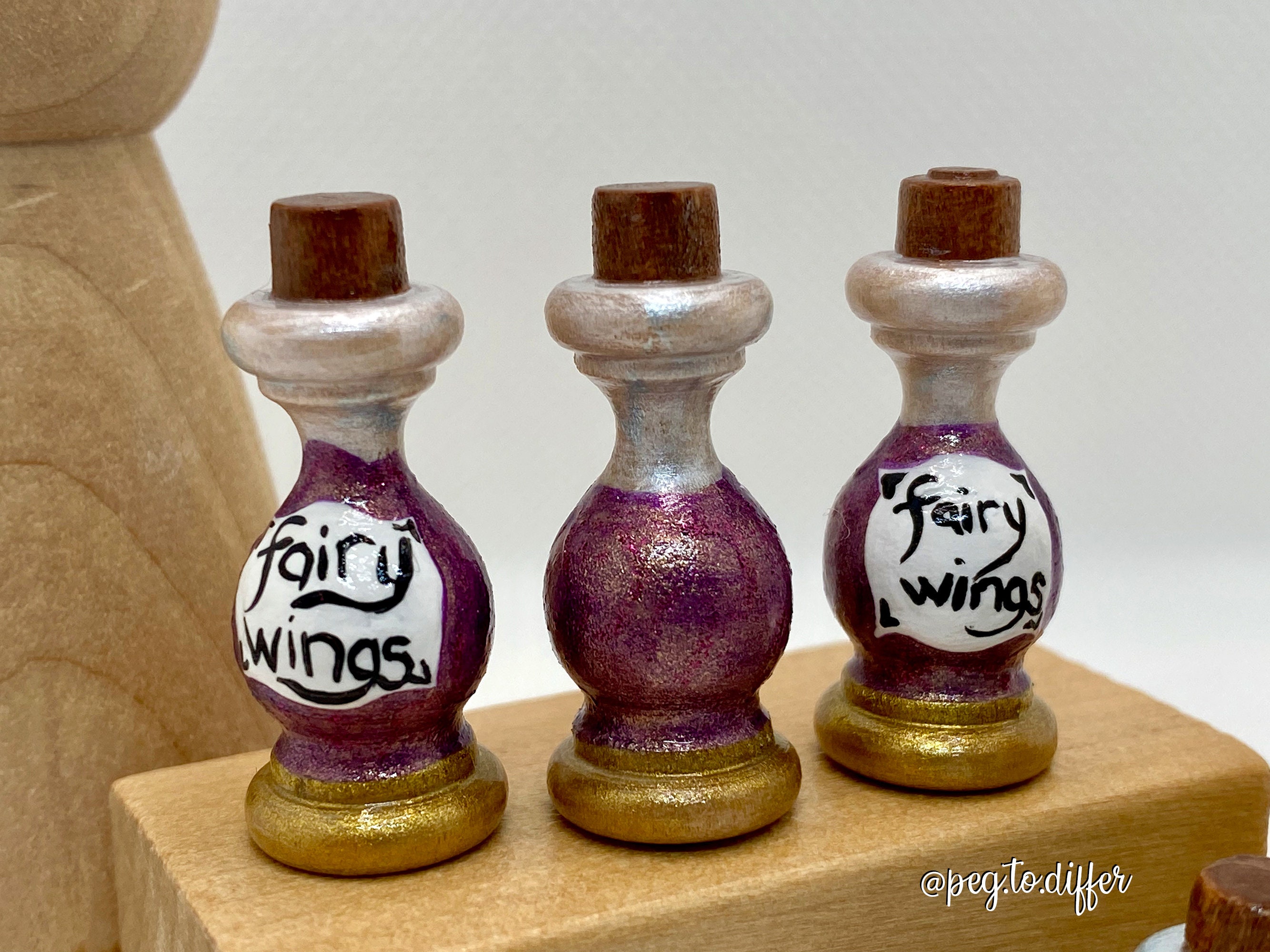 Fairy Wings Potion Bottle Ready To Ship dollhouse book handmade wooden toy/decor
