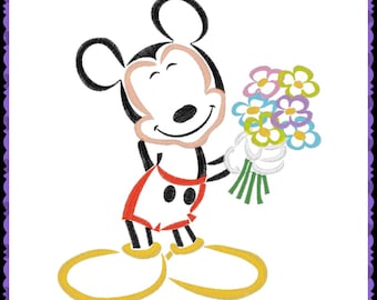 Micky mit Blumen inspiriert