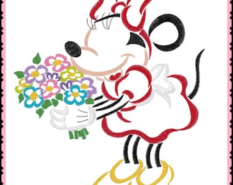 Minnie Maus mit Blumen inspiriert