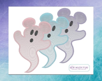 Mickey Ghost Trio Inspired Digital Embroidery Design
