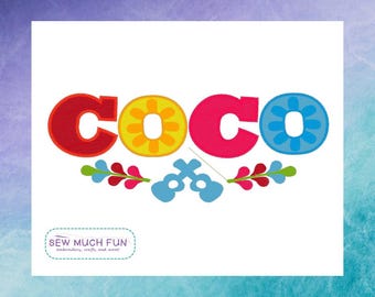Coco Inspired Logo Digital Embroidery Design