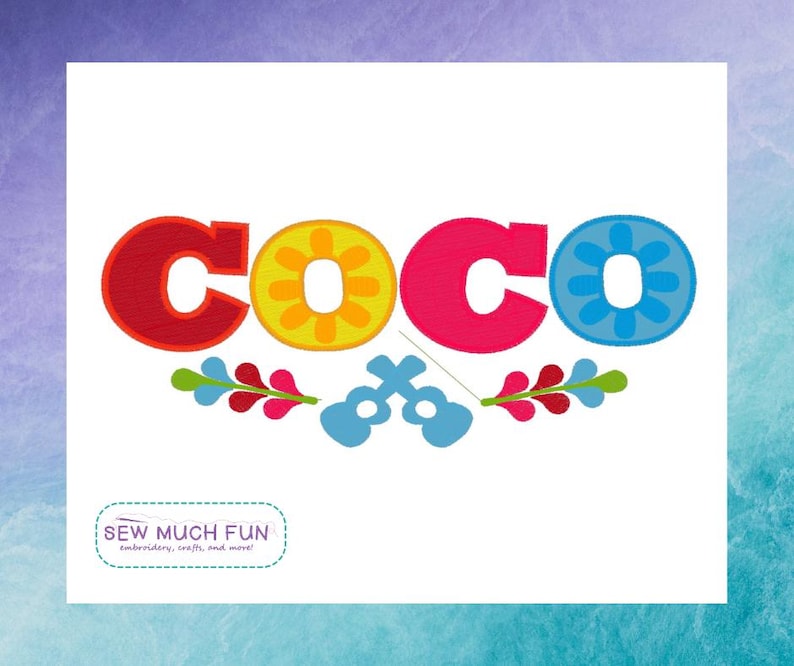 Coco Inspired Logo Digital Embroidery Design - Etsy