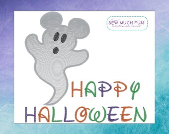Mickey Ghost Inspired Halloween Digital Embroidery Design