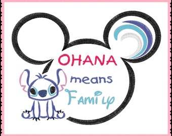 Ohana Means Familie Mickey Kopf inspiriert