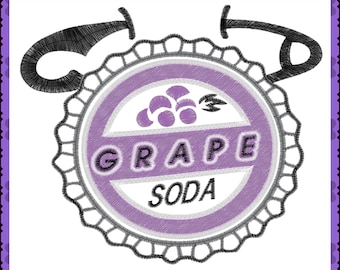 Grape Soda Pin von Up inspiriert, digital gesticktes Design