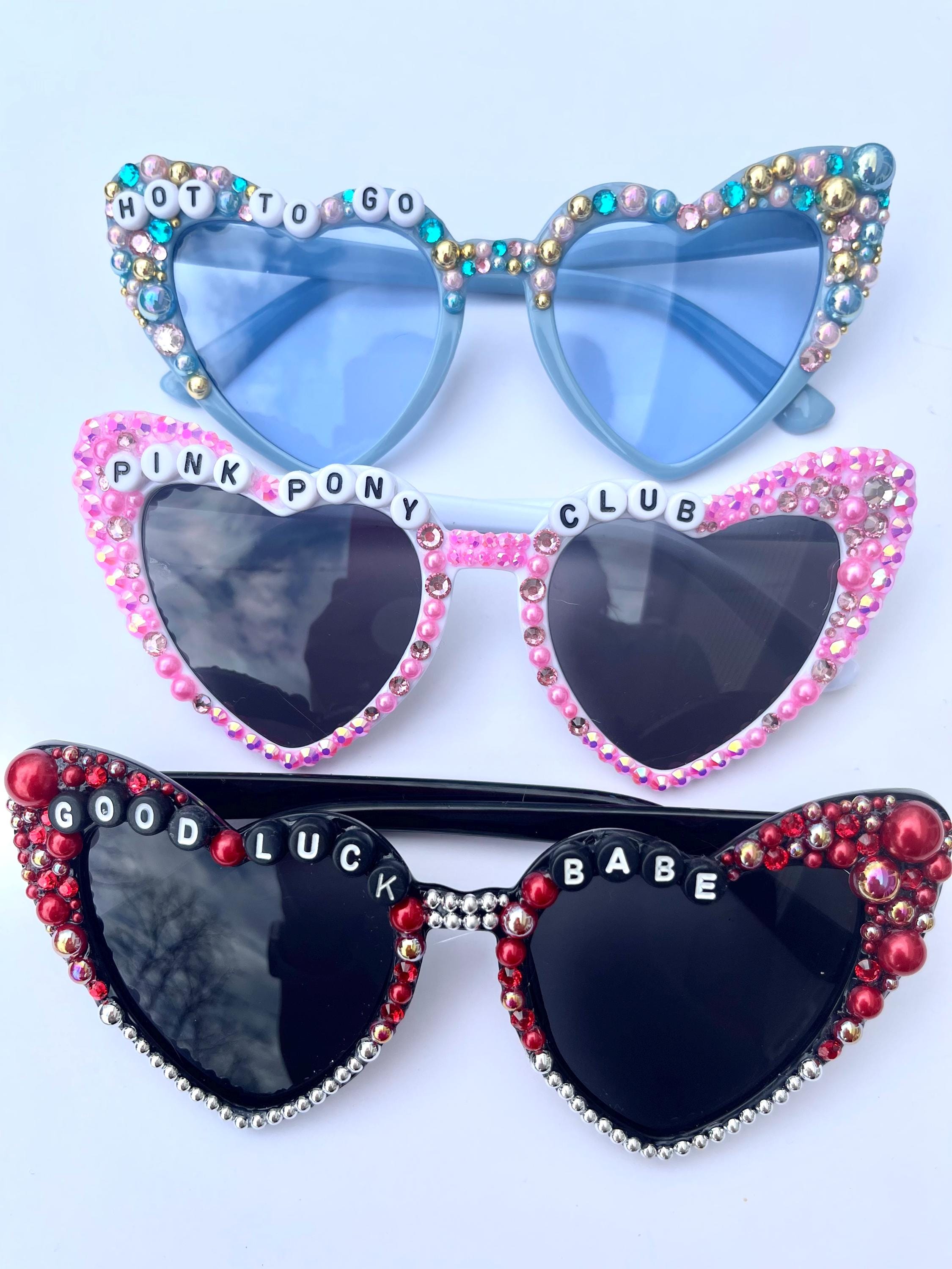 NEW Pilgrim Pink Blush Sunglasses w Rhinestones Designer Sunglasses with Sleek Tinted Exterior Frame Dark  main image 2