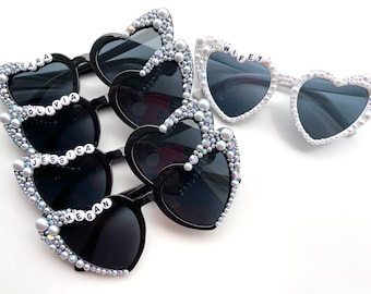Maid of honor sunglasses, bride sunglasses custom, bride to be glasses, gifts for bride, pearl sunglasses, bachelorette party, girls trip
