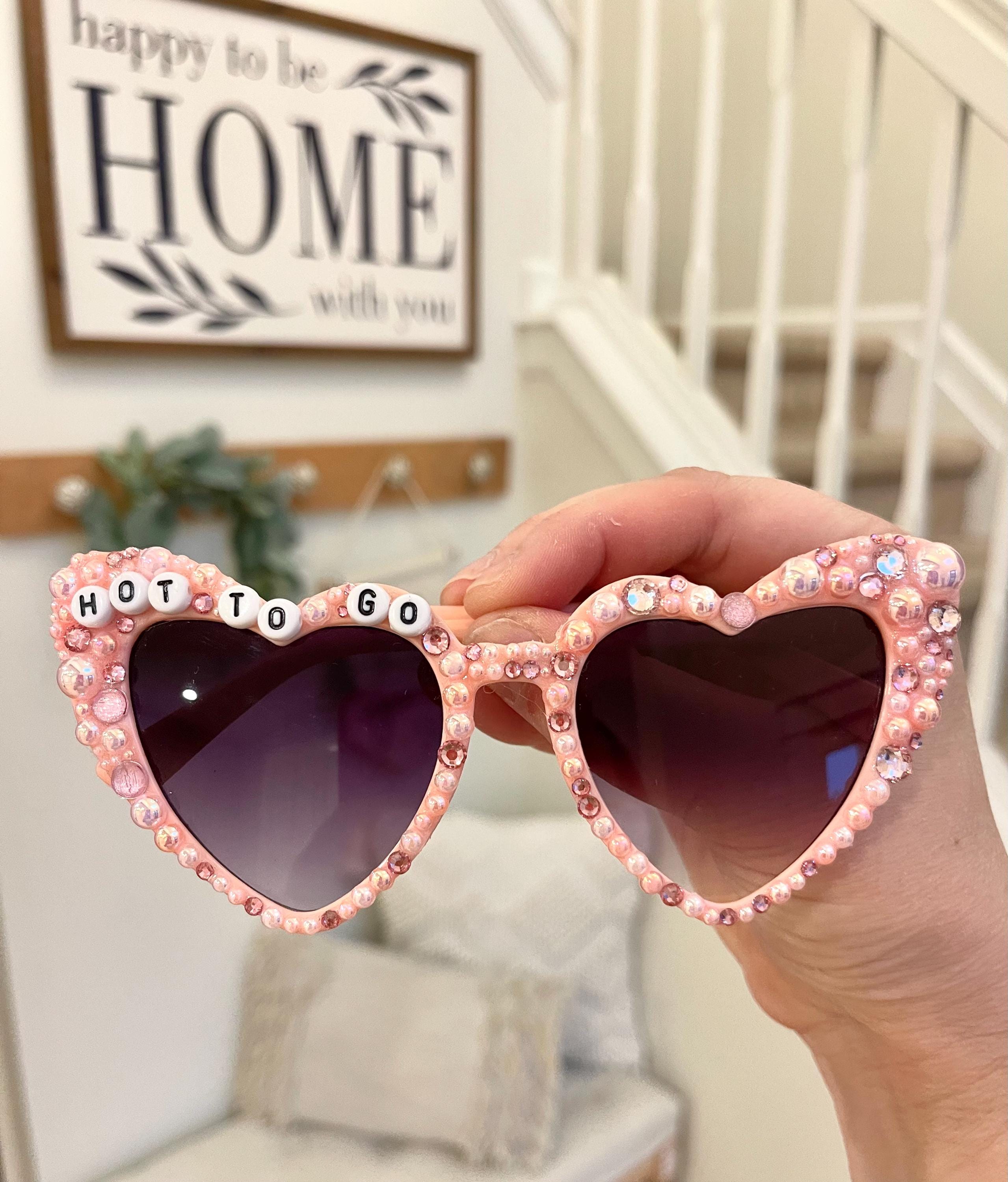 Chappell Roan Beaded Sunglasses, Pink Pony Club Sunglasses 