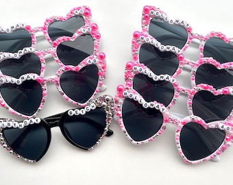 Birthday sunglasses, beaded sunglasses, bridesmaid glasses, sun glasses, custom sunglassss, girls trip sunglasses, maid of honor glasses