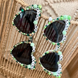 St patty’s day glasses, kiss me I’m Irish glasses, st patty’s day sunglasses, let’s paddy glasses, st pattys day accessories, lucky glasses