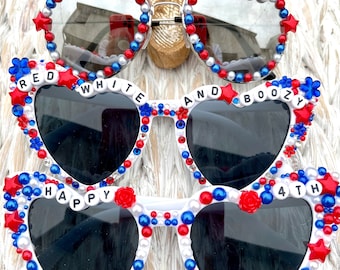 Red white blue sunglasses, American sunglasses, USA sunglasses, 4th of July sunglasses, American vibes sunglassss, red white blue sunglasses