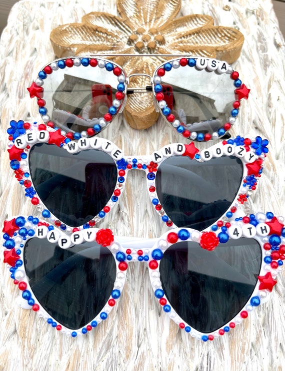 Red White Blue Sunglasses, American Sunglasses, USA  display picture 2