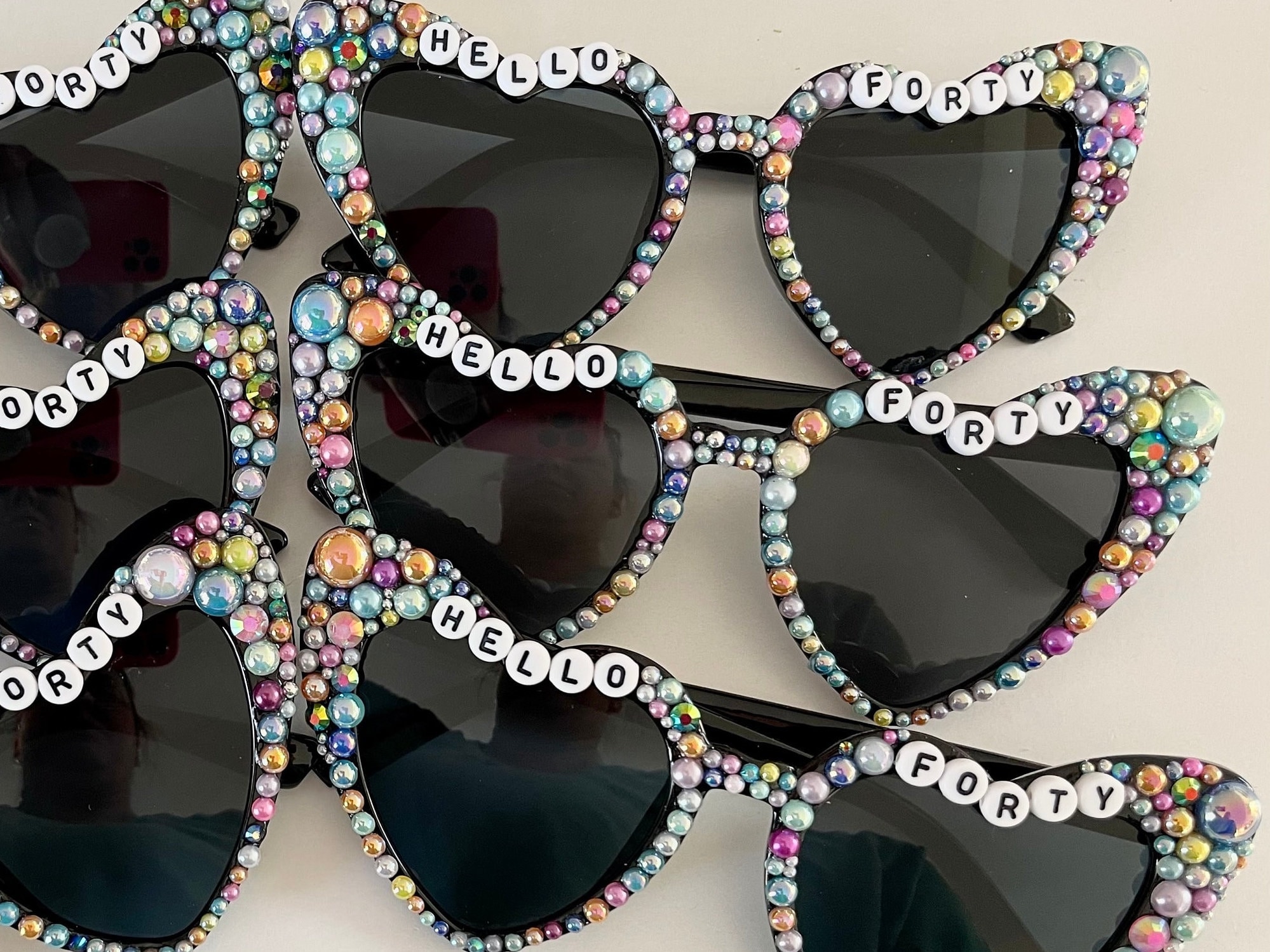 Birthday sunglasses girls trip sunglasses Christmas themed party bedazzled sunglasses heart sunglasses beaded sunglasses custom Etsy