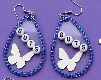 Olivia Rodrigo earrings, guts world tour earrings, guts merch, Olivia Rodrigo, Guts, Guts World Tour, concert jewelry, concert accessories