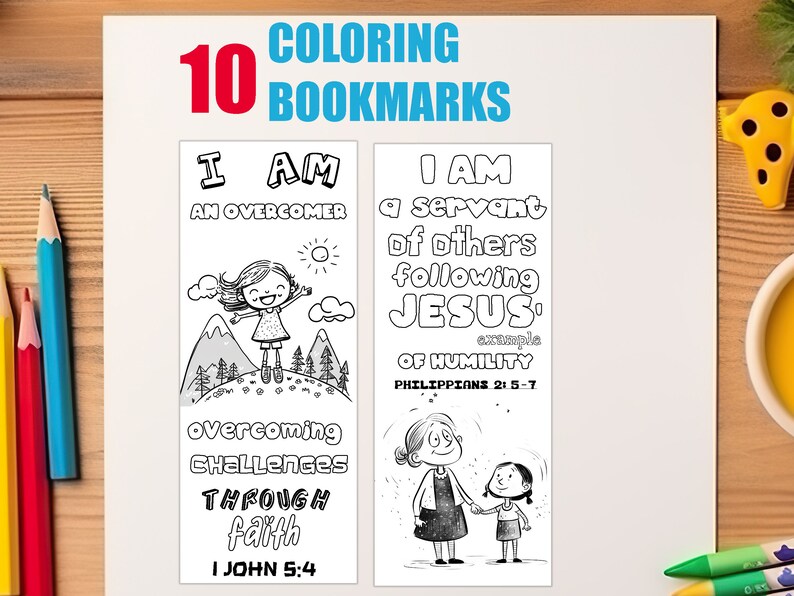 10 Coloring Bible Affirmation Bookmarks for Girls - Encouraging Faith ...