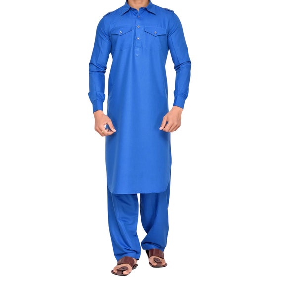Mens Indian Pakistani Wear Cotton Comfortable Pathani Suit Kurta Ethnic Wear  | eBay