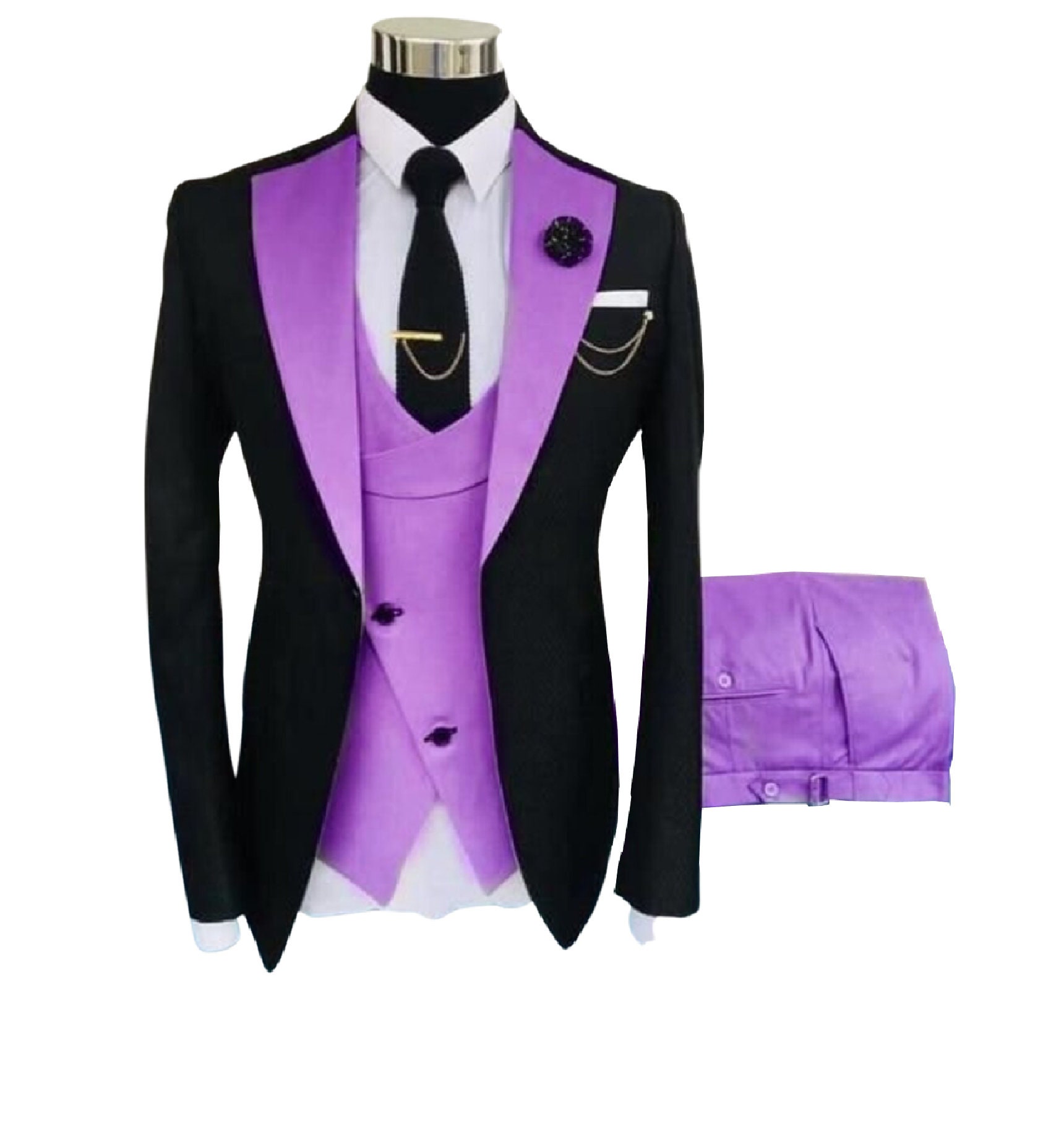 Men Modern Look Slim Fit 3 Piece Suits, Wedding and Formal Events Suit ...