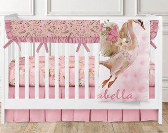 swan cot bed bedding