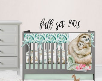 sloth crib bedding