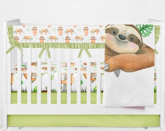 sloth crib bedding